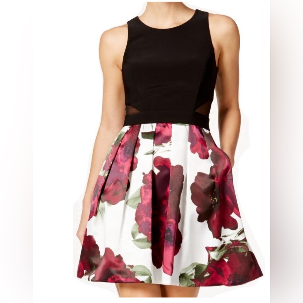 Women’s Xscape Black and Floral Dress- 12